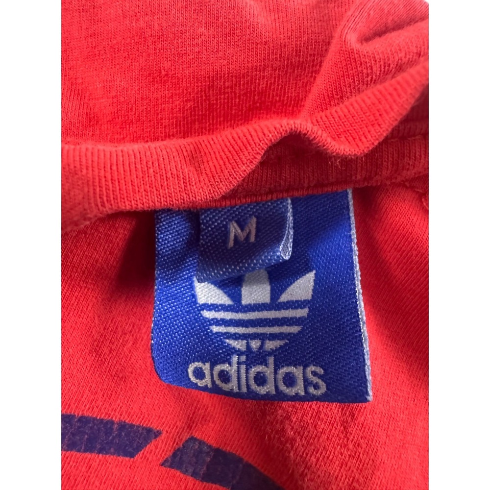 Adidas T-Shirt Mens M Red Illuminate Logo Crew Neck Short Sleeve Performance - Picture 3 of 6